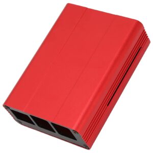 Aluminum Alloy Case CircuitHeat Dissipation Enclosure for Raspberry Pi Board Heat Dissipation Protective Enclosure for Raspberry Pi (Red)