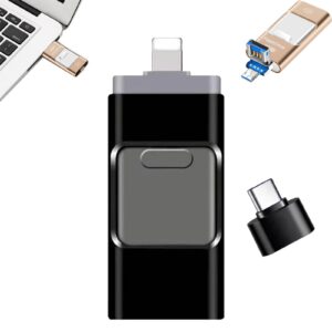 4 in 1 High Speed USB Multi Drive Flash Drive, Flash Drive for iPhone & Photo Stick for Android Phones, Photo Stick Omni for iPhone and Computer (Silver,125GB)