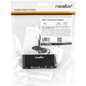 Rocstor USB-C to 3-Port USB-A, USB-C & RJ45 Multiport Adapter - USB 3.0 Hub