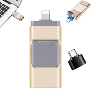 4 in 1 High Speed USB Multi Drive Flash Drive, Flash Drive for iPhone & Photo Stick for Android Phones, Photo Stick Omni for iPhone and Computer (Silver,125GB)