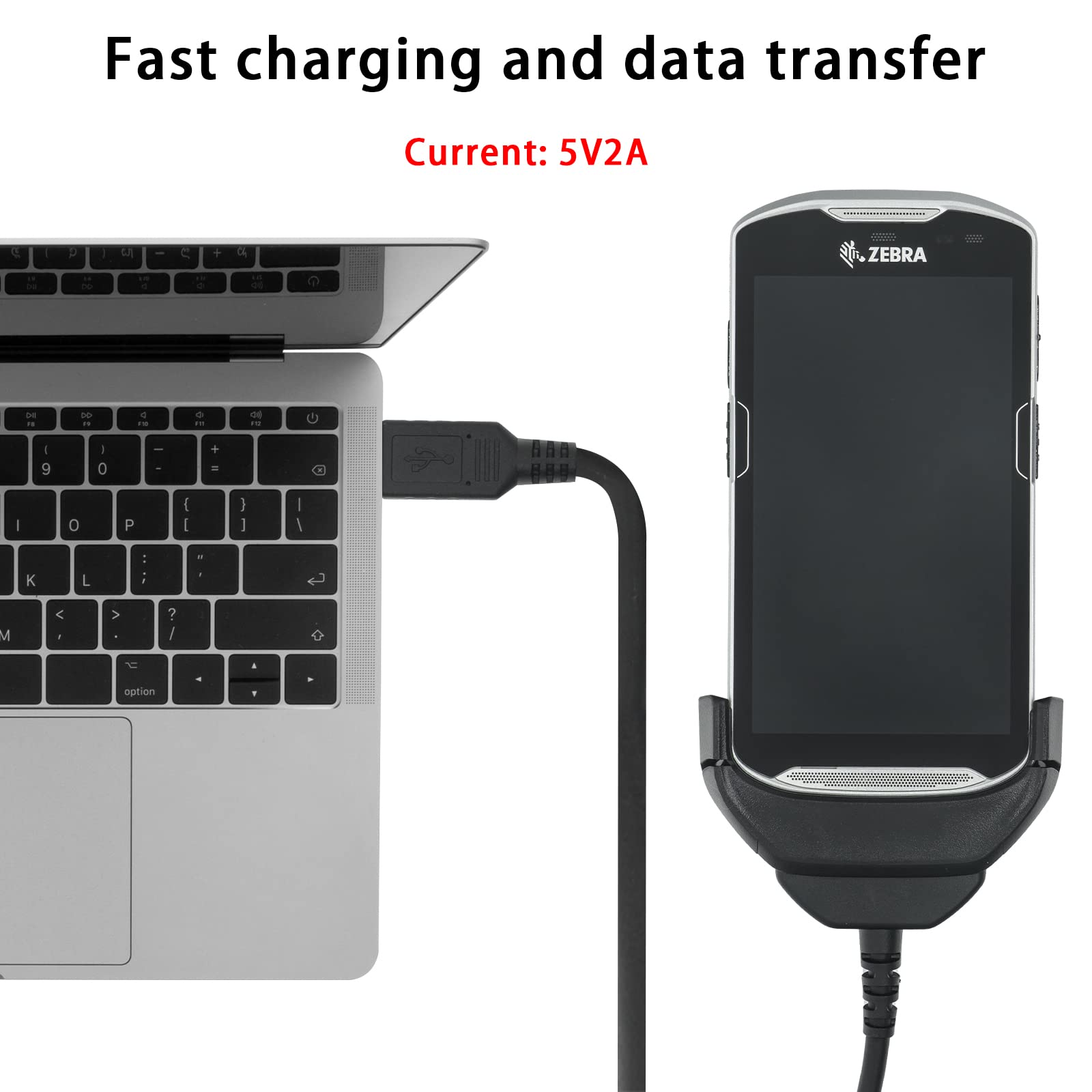 Tc51 Charger,Scanner Charger Cable for Zebra TC51 TC510K TC52 TC56 TC57,5V2A with 6ft Cable Fast Charger,Suitable Use for Baggage Handlers,Postal Carriers,Retail Workers,Warehouse Employees