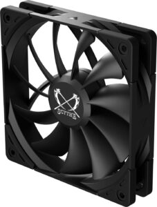 scythe kaze flex ii 120 pwn, 120mm x 25mm air flow optimized quiet operating computer case fan, fluid dynamic bearing, 4-pin connector, single pack (standard edition - 1500 rpm)