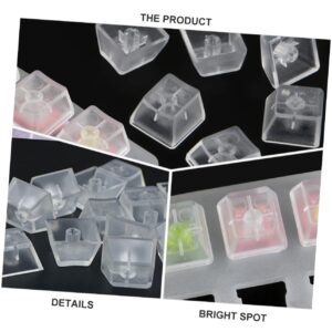 KOMBIUDA 30 pcs Mechanical Backlit Printed Cover Keyboard Accessory Transparent Translucent Not Crystal Blank Professional Keycaps for Gaming Replacement Clear Keycap