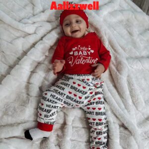 Aalizzwell Preemie Baby Boys Girls First Valentines Day Clothes Premature Heart Long Sleeve Unisex Neutral Outfit Twins Red