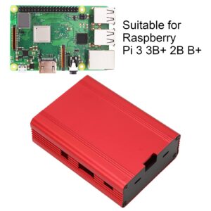 Aluminum Alloy Case CircuitHeat Dissipation Enclosure for Raspberry Pi Board Heat Dissipation Protective Enclosure for Raspberry Pi (Red)