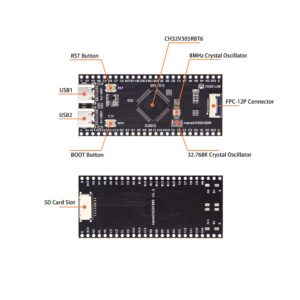 nanoCH32V305 Development Board WCH RISC-V Dual Type-C Interface USB2.0 High Speed LCD Interface SD Card Slot Open Source (nanoCH32V305+ Type-C Cable+Screen)