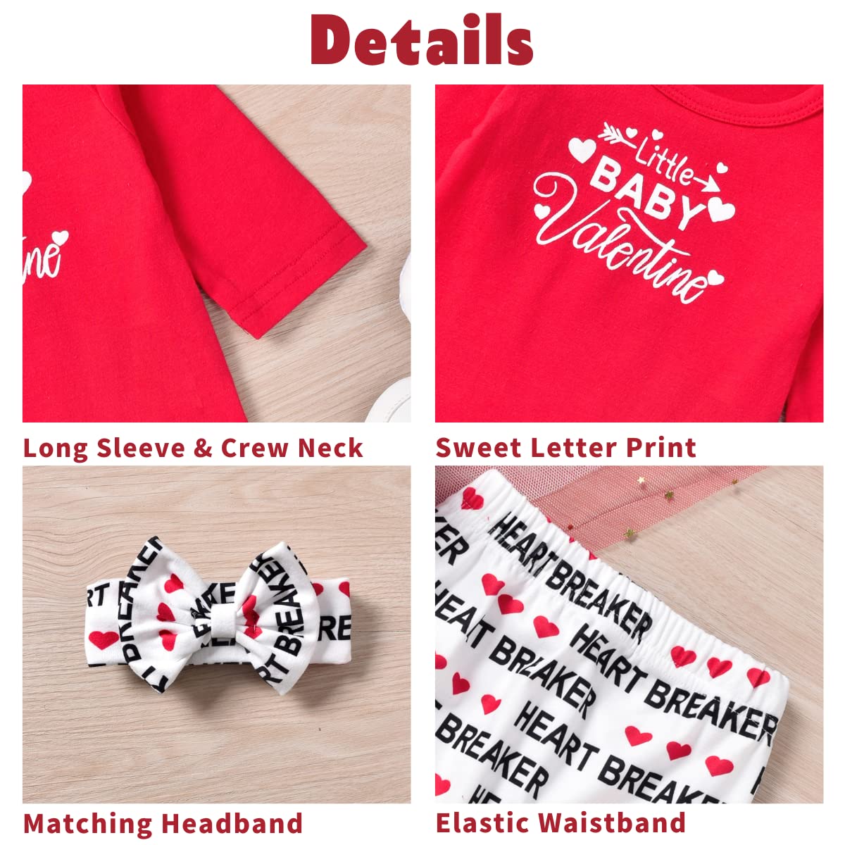 Aalizzwell Preemie Baby Boys Girls First Valentines Day Clothes Premature Heart Long Sleeve Unisex Neutral Outfit Twins Red