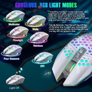 targeal Ergonomic Gaming Mouse - USB Wired Computer Gamer Mice with 8000 DPI Adjustable/Customizable Buttons/RGB Backlit - for Windows 7/8/10/XP, Vista, Linux, PC/Mac/Laptop