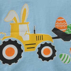 Toddler Boys T-Shirt Easter Shirt Eggs Tractor Bunny Tops Kids Short Sleeve Hoppy Easter Baby Tees 2T