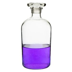 EISCO Reagent Bottle, 500ml - Narrow Neck - Includes Tight Fitting Glass Stopper - Soda Glass Labs