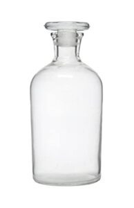 eisco reagent bottle, 500ml - narrow neck - includes tight fitting glass stopper - soda glass labs