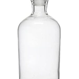 EISCO Reagent Bottle, 500ml - Narrow Neck - Includes Tight Fitting Glass Stopper - Soda Glass Labs