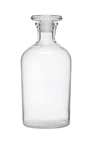 EISCO Reagent Bottle, 500ml - Narrow Neck - Includes Tight Fitting Glass Stopper - Soda Glass Labs