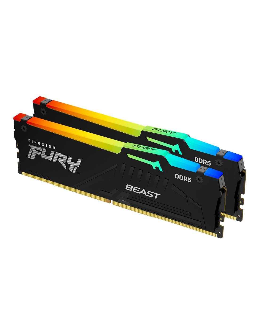 Kingston FURY Beast 16GB (2x8GB) 5600MT/s DDR5 CL36 RGB Desktop Memory Kit of 2 | Infrared Syncing | AMD Expo | Plug N Play | KF556C36BBEAK2-16