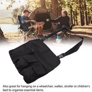 Mothinessto Chair Side Pocket Organizer, Camping Chair Hanging Bag Adjustable Portable Waterproof Keep Tidy for Camping Chairs(Black)