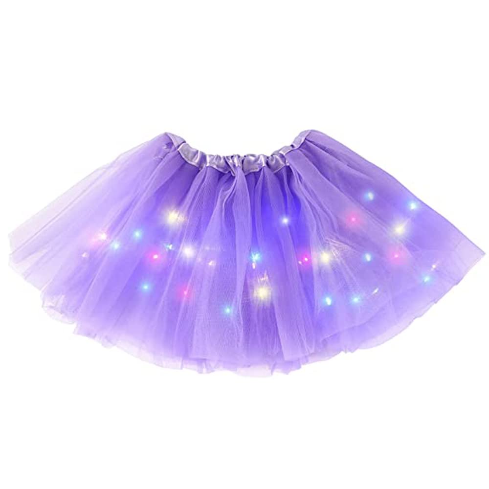 Girl Tutu Skirts, 2-8 Years Baby Girls Light Up LED Tutu Skirt Magic Light Princess LED Dancing Skirt Tulle Ballet