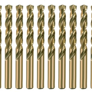 Cobalt Drill Bit Set 10Pcs 7/16 inch HSS Co M35 Twist Jobber Length Drill Steel Metal Iron