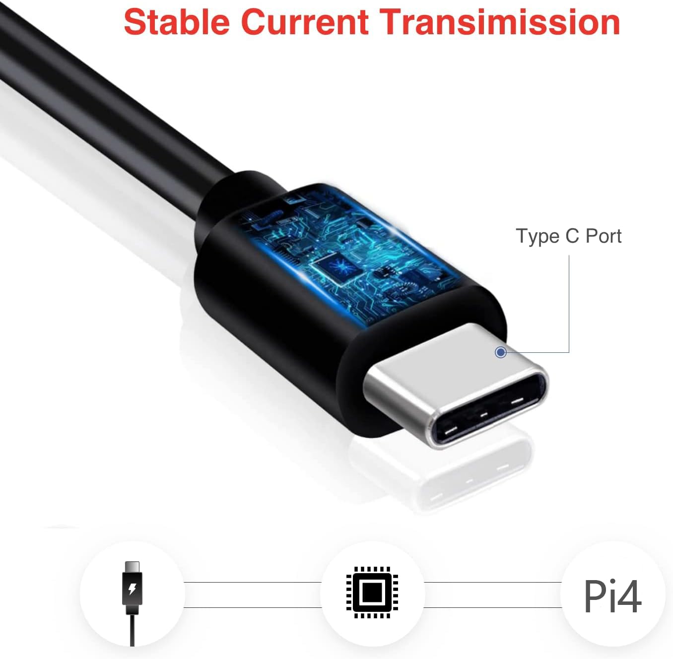 iRasptek Raspberry Pi 4 Power Adapter, 5.1V 3.5A USB C Power Supply with On/Off Switch, for Raspberry Pi 4 Model B/Pi 400 (UL Listed)