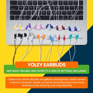 Yoley 200 Packs Classroom Earbuds Bulk Headphones for Kids School Students Children, Wholesale Class Set Durable Earphones, Individually Bagged (200 Black)