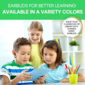 Yoley 200 Packs Classroom Earbuds Bulk Headphones for Kids School Students Children, Wholesale Class Set Durable Earphones, Individually Bagged (200 Black)