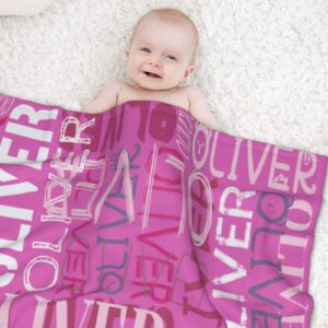 WTCWY Personalized Baby Blankets for Girls Boys with Name Custom Personalized Blankets for Kids with Name Personalized Baby Items Personalized Baby Girl Boy Gifts