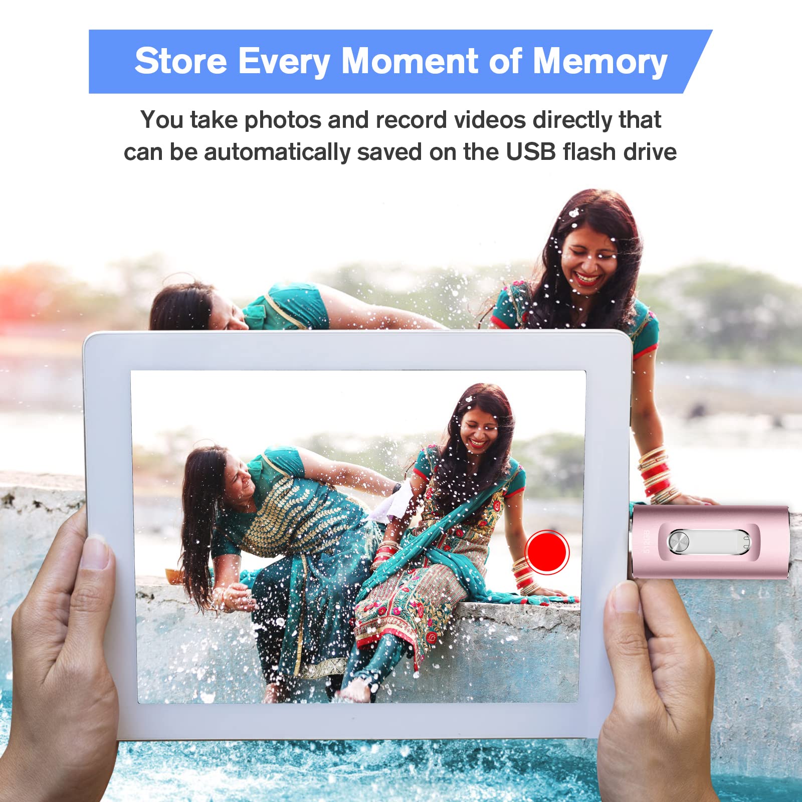 Photo Stick 512GB for Phone, USB Memory Stick External Storage Thumb Drive Photo Stick Compatible with Phone, Pad, Android, PC and More Devices