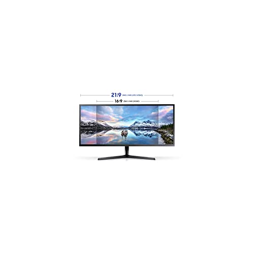 SAMSUNG 34" Class Ultrawide Monitor with 21:9 Wide Screen, LED WQHD(3,440 x 1,440) Display, 4ms Response, 75Hz, FreeSync, Display Port, HDMI, with MTC HDMI Cable