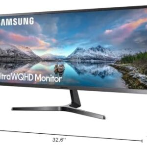 SAMSUNG 34" Class Ultrawide Monitor with 21:9 Wide Screen, LED WQHD(3,440 x 1,440) Display, 4ms Response, 75Hz, FreeSync, Display Port, HDMI, with MTC HDMI Cable