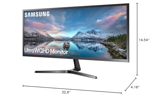 SAMSUNG 34" Class Ultrawide Monitor with 21:9 Wide Screen, LED WQHD(3,440 x 1,440) Display, 4ms Response, 75Hz, FreeSync, Display Port, HDMI, with MTC HDMI Cable