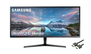 samsung 34" class ultrawide monitor with 21:9 wide screen, led wqhd(3,440 x 1,440) display, 4ms response, 75hz, freesync, display port, hdmi, with mtc hdmi cable