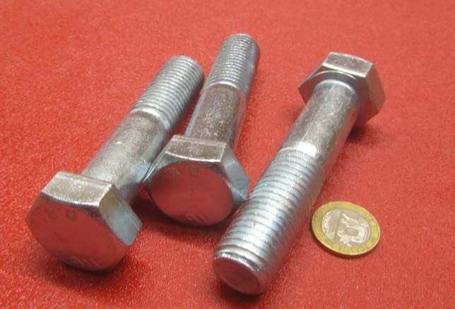 Class 8.8 Zinc Steel Bolts PT M20 x 2.5 mm x 90 mm Long, 3 Pcs