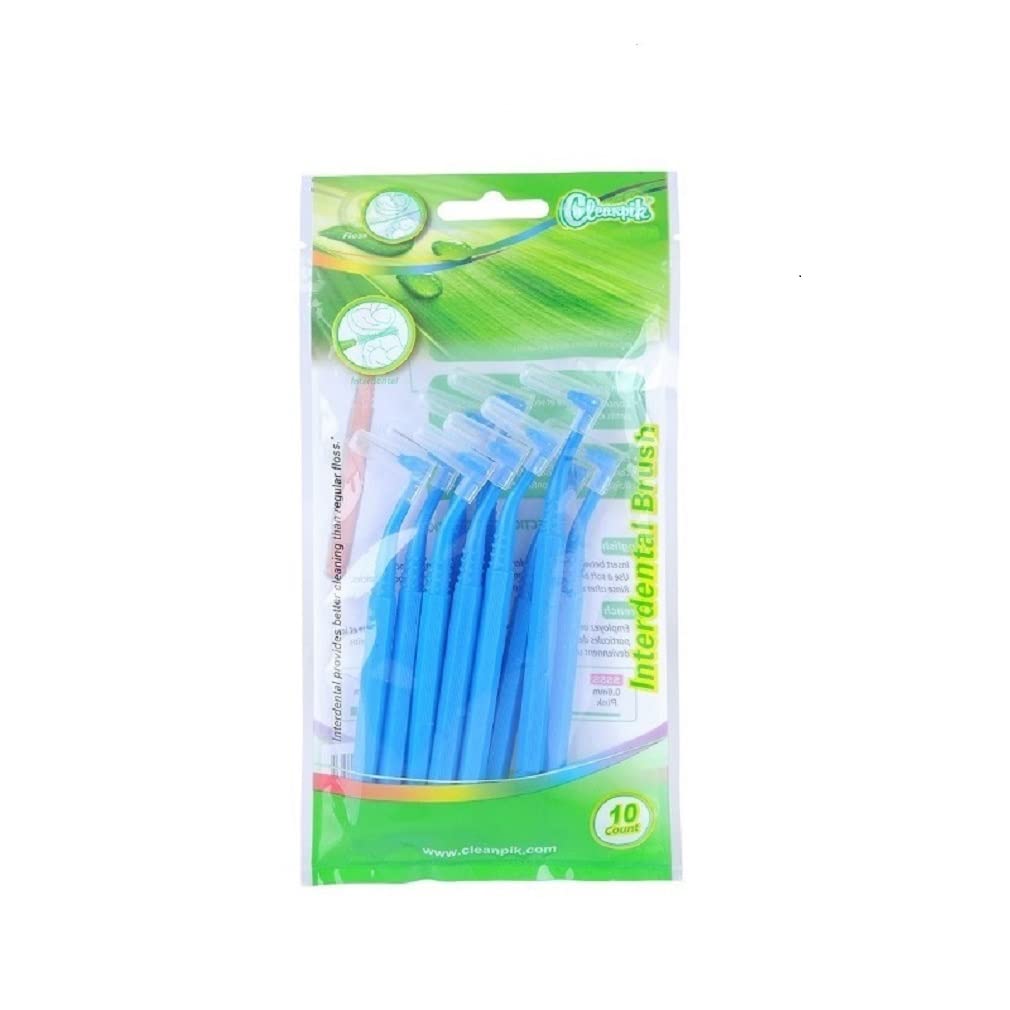 Curved interdental Brush, 10 Count 2bags， 1.0-1.2mm (S,Blue)…