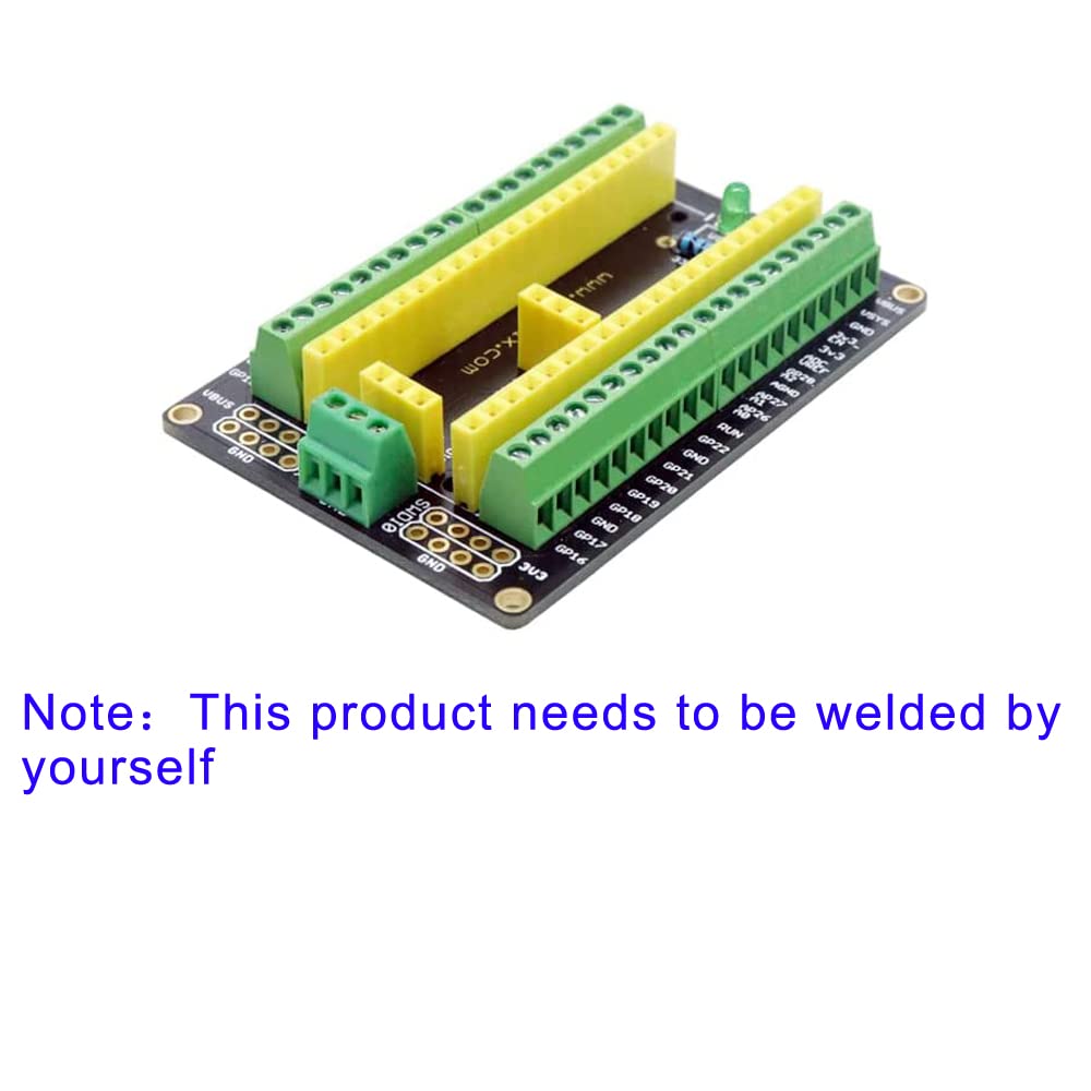 Treedix Compatible with Raspberry Pi Pico/Pico H/Pico W Breakout Board Terminal Block Shield with Pin Header