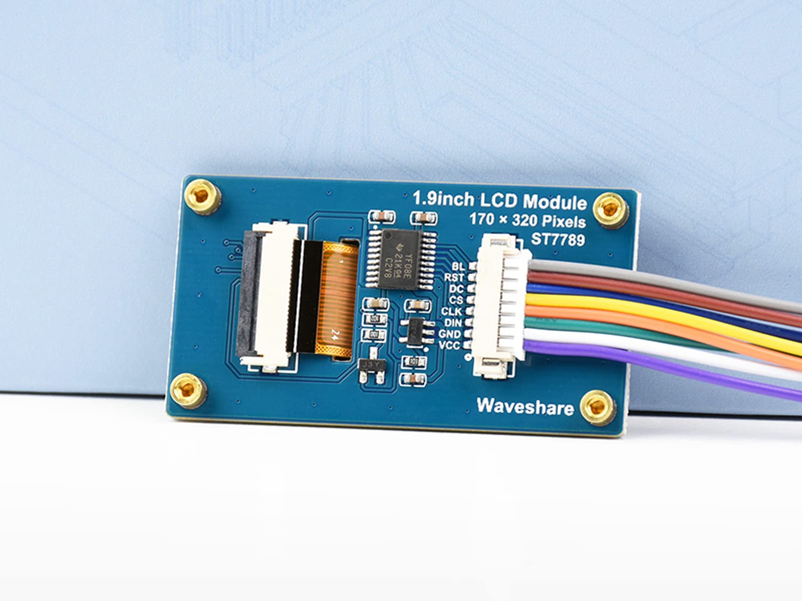 1.9inch LCD Display Module, 170×320 Resolution RGB 262K Colors IPS Screen, Embedded ST7789V2 Driver chip, Using SPI Interface, for Raspberry Pi, Arduino, STM32, etc.