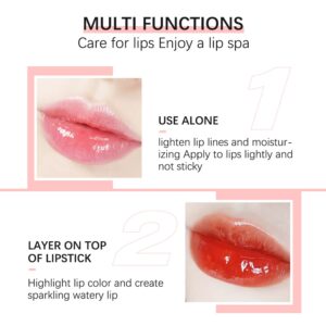 DMXYWO Plumping Lip Oil, Hydrating Lip Glow Oil, Lasting Moisturizing Lip Gloss Tinted Lip Balm, Big Brush Head Non-Sticky Natural Lip Plumper Gloss Lip Care Product 6ML (015# Cherry)