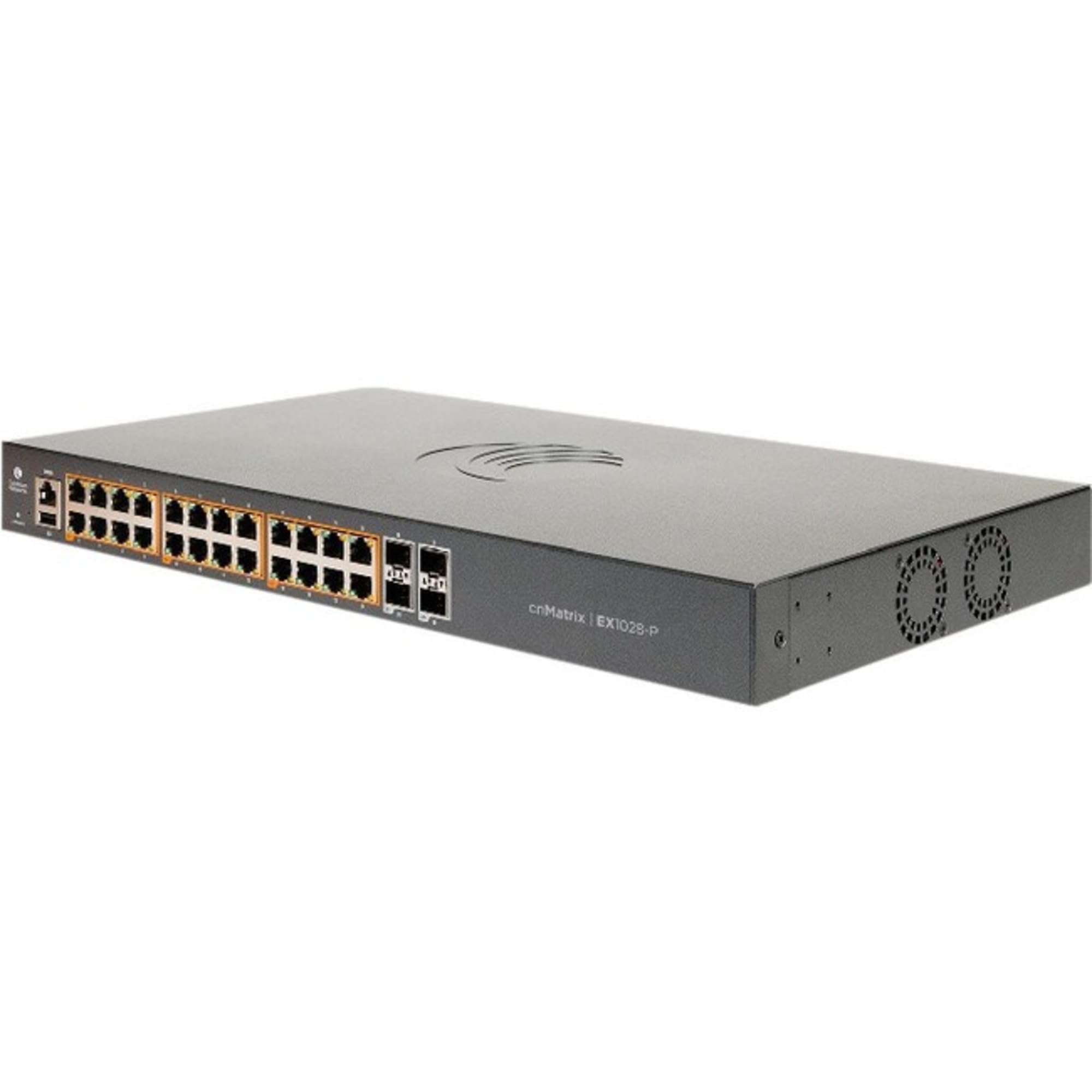 Cambium Networks - MX-EX1028PXA-0 - Cambium Networks cnMatrix EX1028-P Ethernet Switch - 24 Ports - Manageable - 2 Layer Supported - Modular - 4 SFP Slots - 25.10 W Power Consumption - 200 W PoE