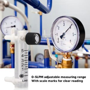 Panel Type Meter, 0‑5LPM Adjustable Air Meter High Accuracy Flowmeter with Scales Panel Mount Type Gas Meter, Science Lab Flowmeters