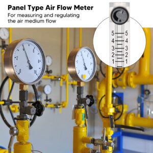 Panel Type Meter, 0‑5LPM Adjustable Air Meter High Accuracy Flowmeter with Scales Panel Mount Type Gas Meter, Science Lab Flowmeters