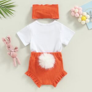 Sprifallbaby Infant Baby Girl Clothes Set Outfit Short Sleeve/Sleeveless Tops Toddler Girls Cute Shorts Bow Headband 3pcs Suit