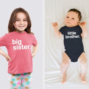 Big Sister Little Brother Outfit Matching Shirts Sets Baby Newborn Outfits Shirt (Mauve/Charcoal Black, Kid (6Y) / Baby (NB))