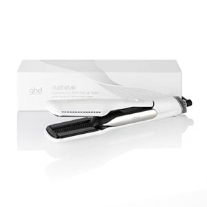 ghd duet style ― 2-in-1 flat iron hair straightener + hair dryer, hot air styler to transform hair from wet to styled ― white