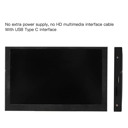 Mini Monitor, USB Type C Interface 3.5in Computer Screen High Resolution for Replacement (Black)