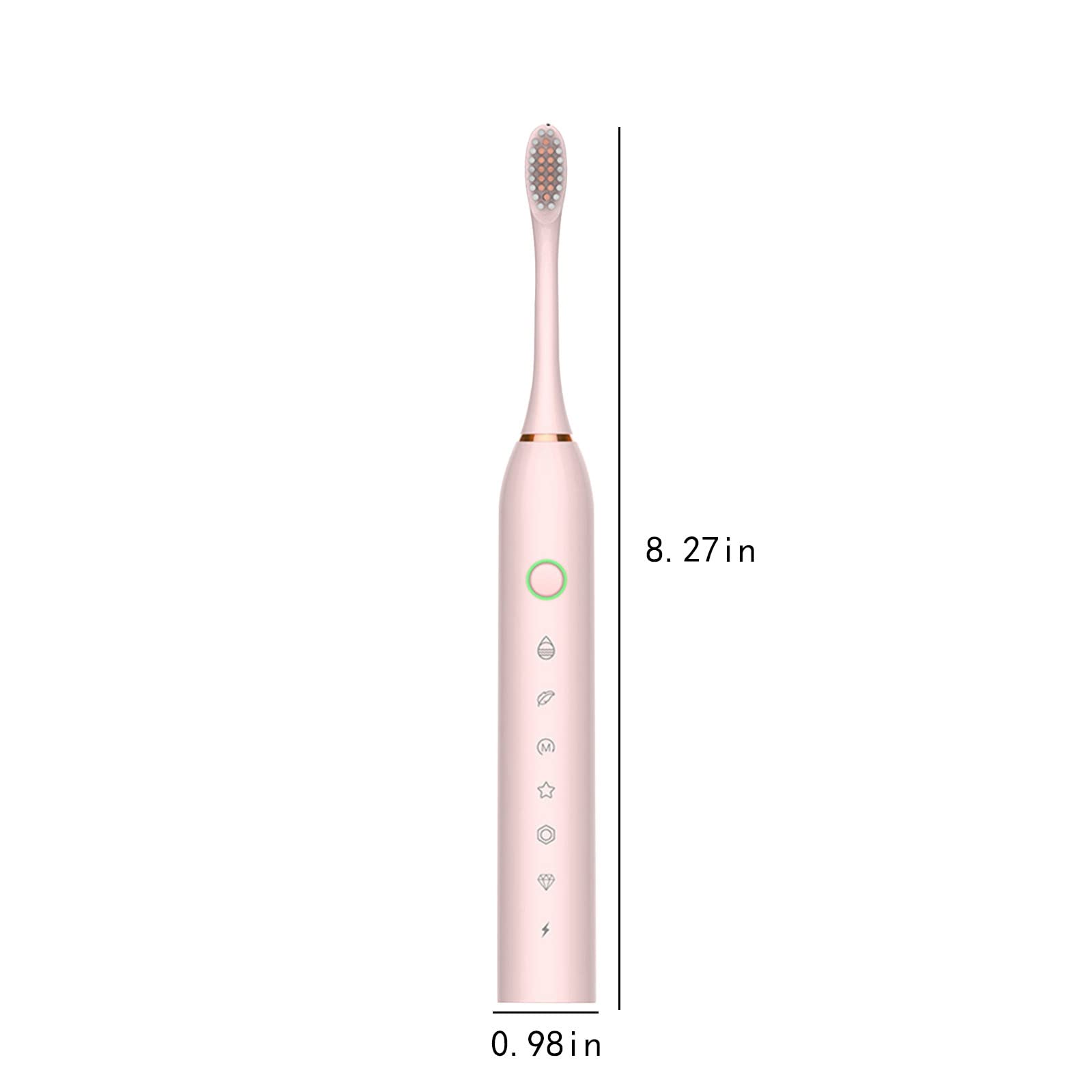 Lovskoo Electric Toothbrush for Kids and Adults, IPX7 Waterproof Toothbrush, Tooth Brush with 4 Brush Heads, 6 Adjustable Modes, Oral Care, Gift for Men, Women, Travel Toothbrushes (Pink)