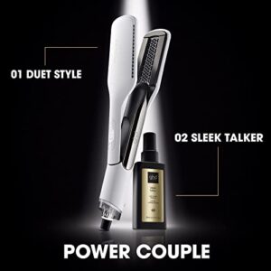 ghd Duet Style ― 2-in-1 Flat Iron Hair Straightener + Hair Dryer, Hot Air Styler to Transform Hair from Wet to Styled ― White