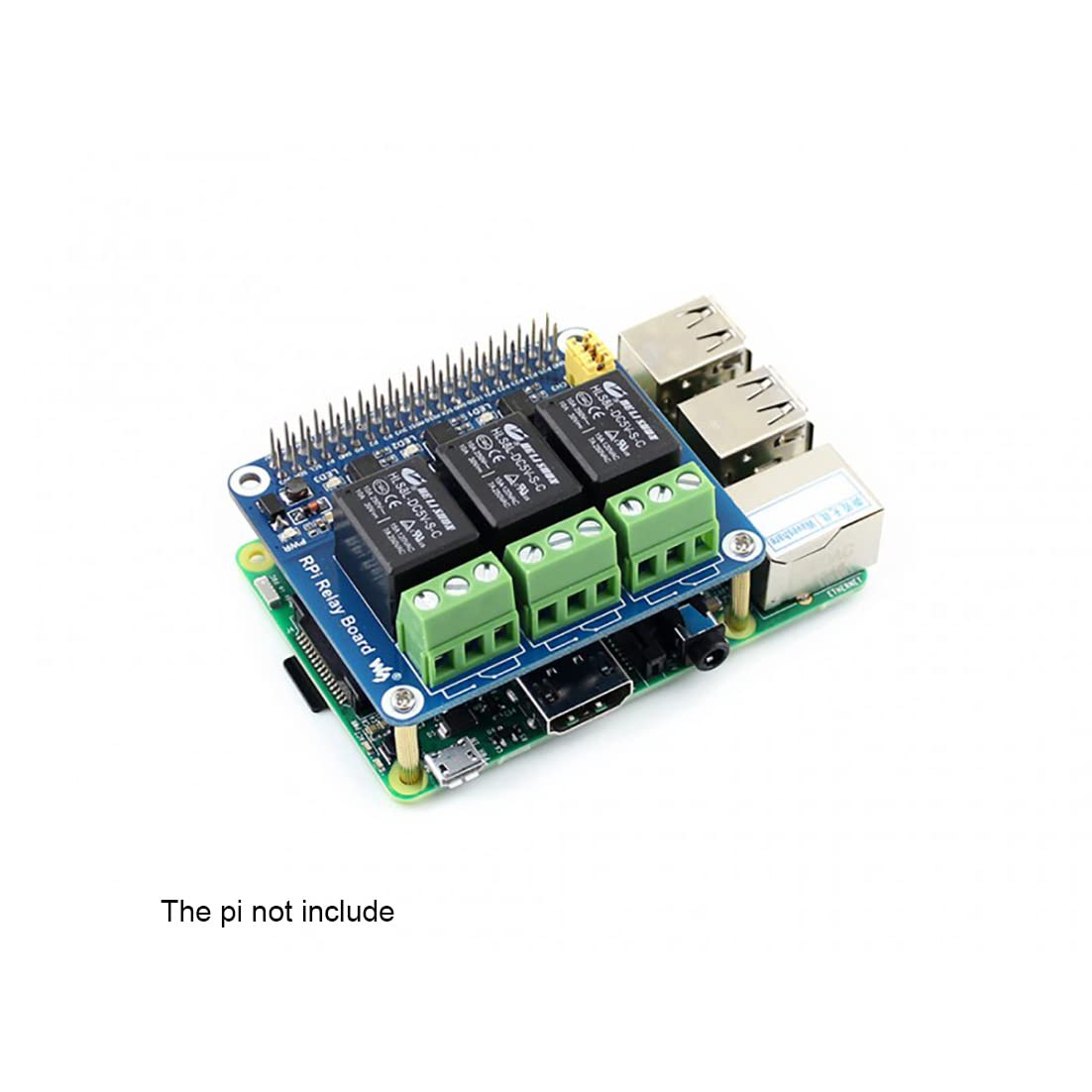 Coolwell Waveshare Raspberry Pi Relay HAT 3-CH Relay Board for Raspberry Pi Raspberry Pi 4B+ 4B 3B+ 3B 2B+ Zero W WH to Control High Voltage/high Current Devices