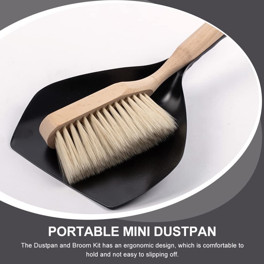 Kichvoe 1 Set Desktop Broom Kitchen Dustpan Broom Dustpan Mini Dustpan Small Broom and Dustpan Broom with Dustpan Feed Shovel Portable Mini Broom and Dustpan Household Pet Broom