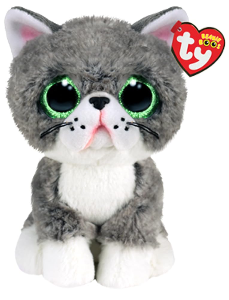 Ty Beanie Boos Fergus The Cat with Big Green Eyes and Glitter - The Plush with Big Sparkly Eyes 15 cm T36581