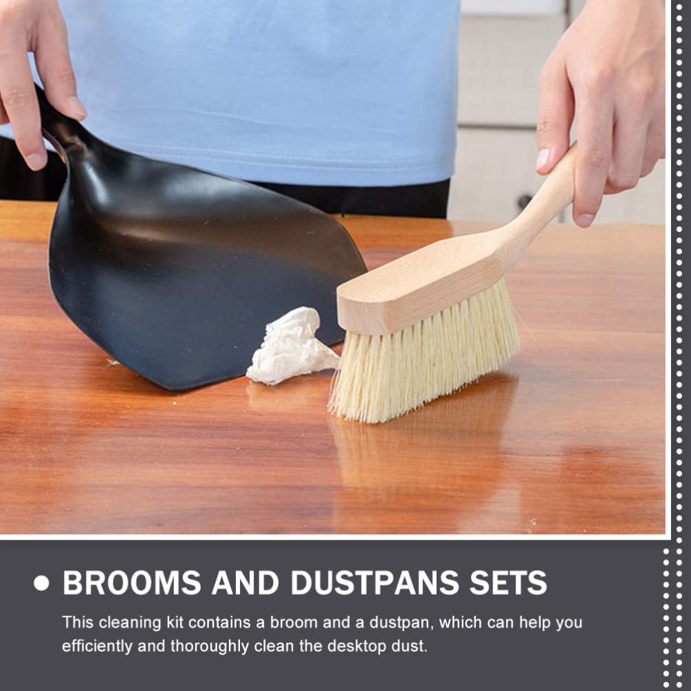 Kichvoe 1 Set Desktop Broom Kitchen Dustpan Broom Dustpan Mini Dustpan Small Broom and Dustpan Broom with Dustpan Feed Shovel Portable Mini Broom and Dustpan Household Pet Broom