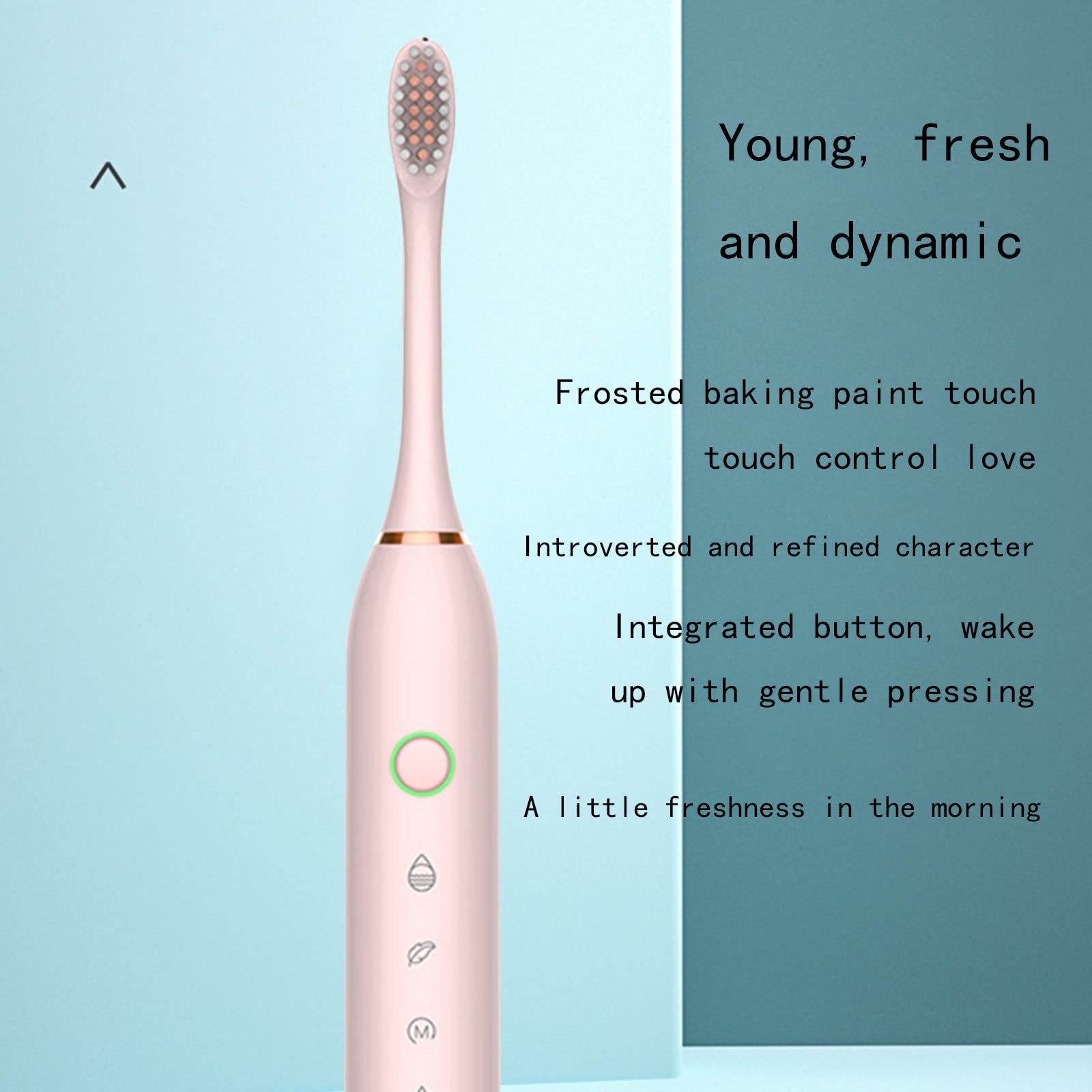 Lovskoo Electric Toothbrush for Kids and Adults, IPX7 Waterproof Toothbrush, Tooth Brush with 4 Brush Heads, 6 Adjustable Modes, Oral Care, Gift for Men, Women, Travel Toothbrushes (Pink)