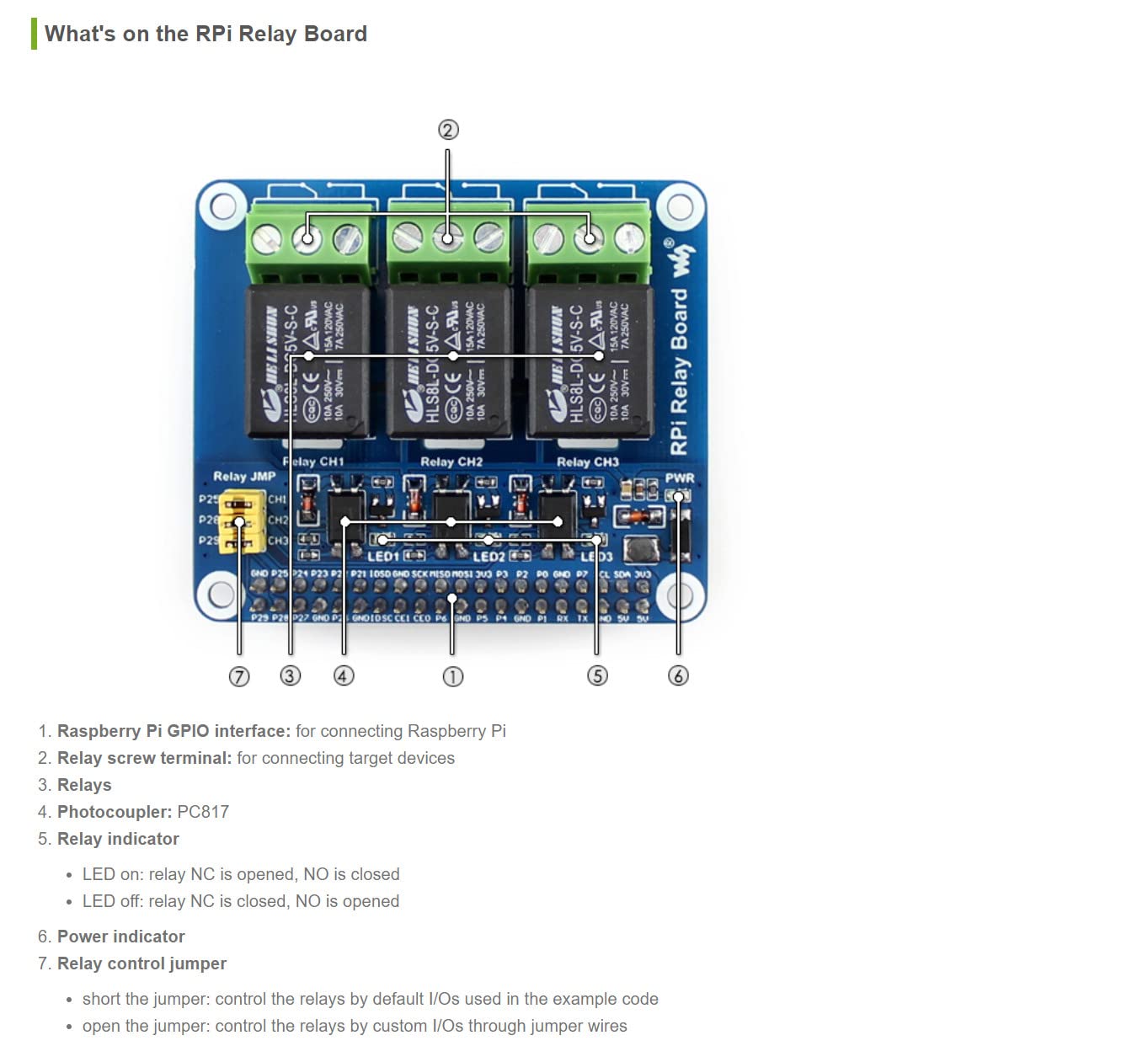 Coolwell Waveshare Raspberry Pi Relay HAT 3-CH Relay Board for Raspberry Pi Raspberry Pi 4B+ 4B 3B+ 3B 2B+ Zero W WH to Control High Voltage/high Current Devices